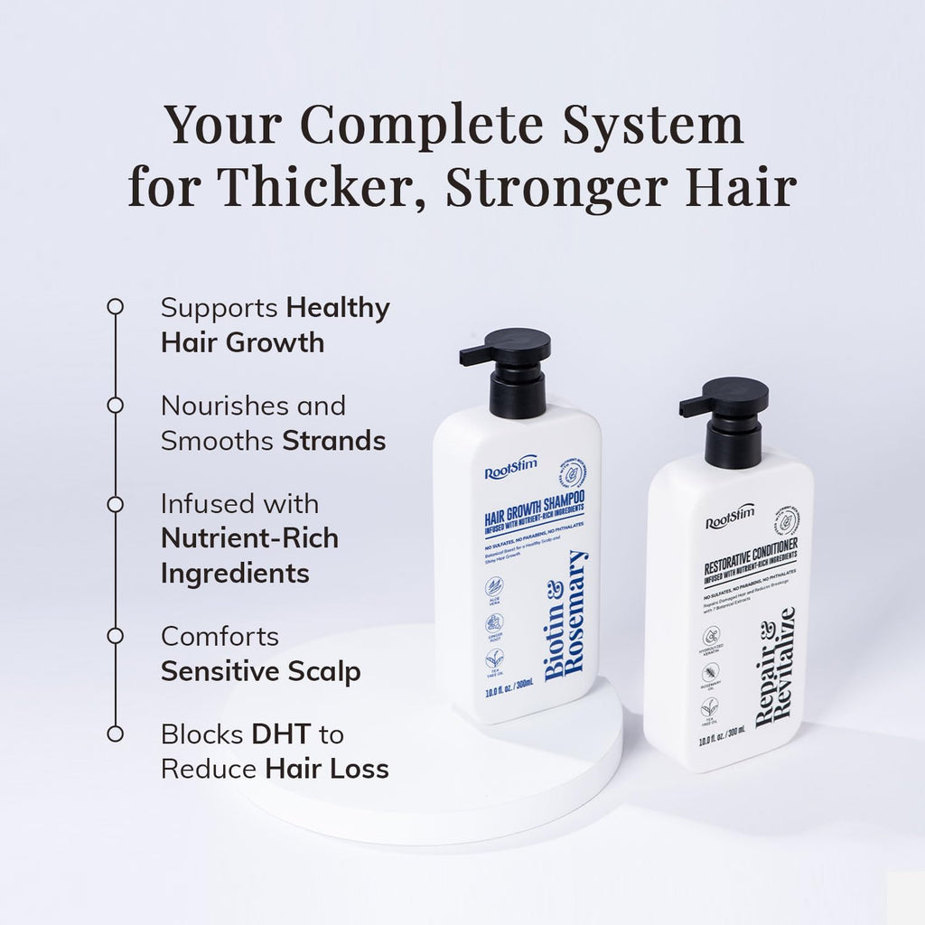 RootStim Hair Growth Shampoo & Conditioner Set – Rosemary & Biotin for Thicker-Looking Hair (Sulfate-Free)
