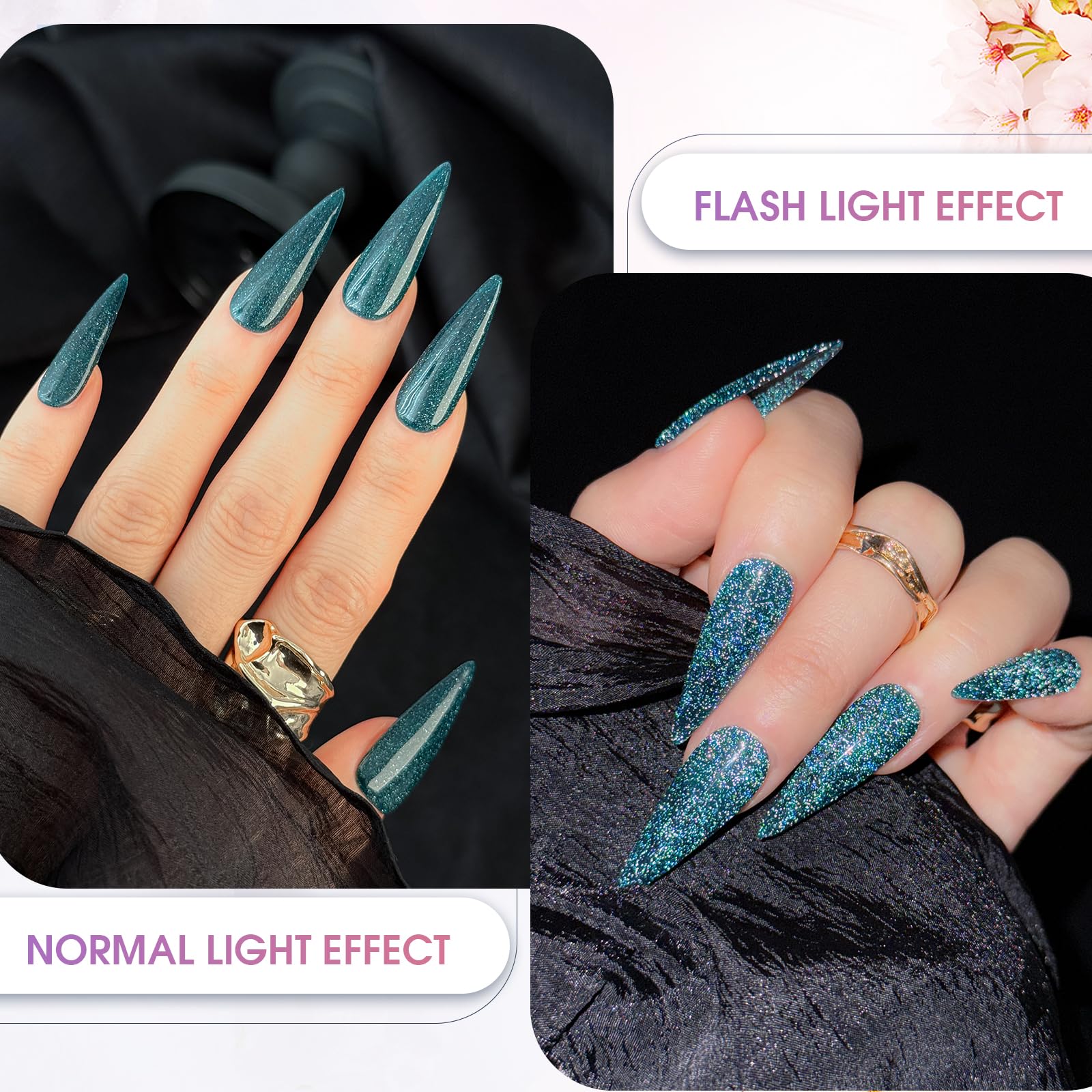 ROSALIND Reflective Glitter Gel Nail Polish – 8-Color Sparkle Gel Set for Soak-Off UV Gels
