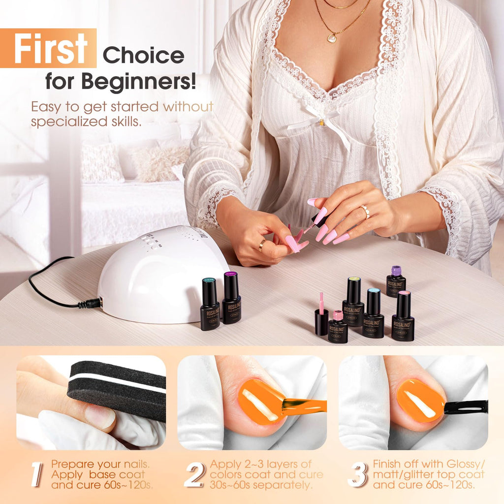 ROSALIND Fall Gel Nail Polish Set — 26 Colors with Base/Top Coats