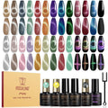 ROSALIND Cat Eye Gel Nail Polish Set – 26 Colors + Base Coat, Matte/Glossy Top Coats, Magnet, Nail Primer