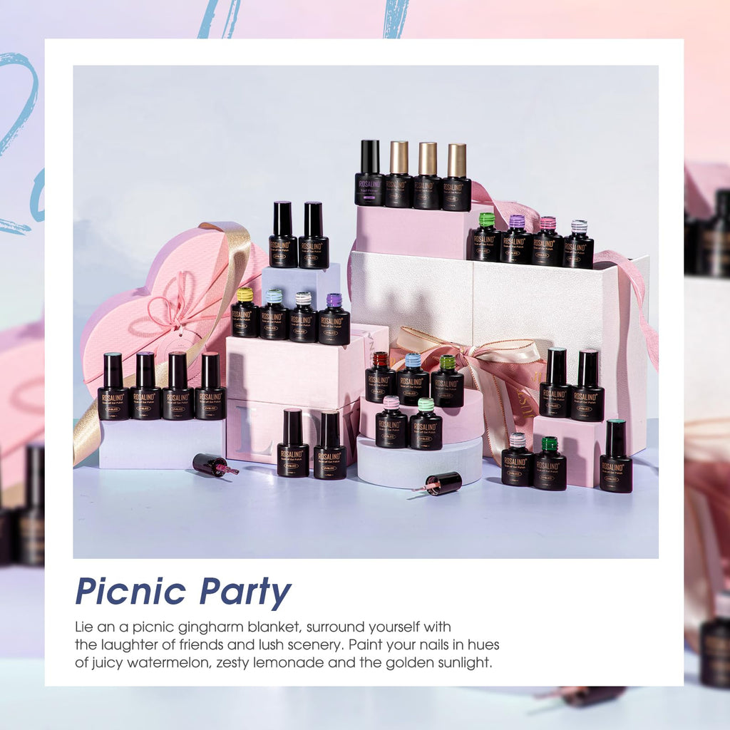 ROSALIND Cat Eye Gel Nail Polish Set – 26 Colors + Base Coat, Matte/Glossy Top Coats, Magnet, Nail Primer