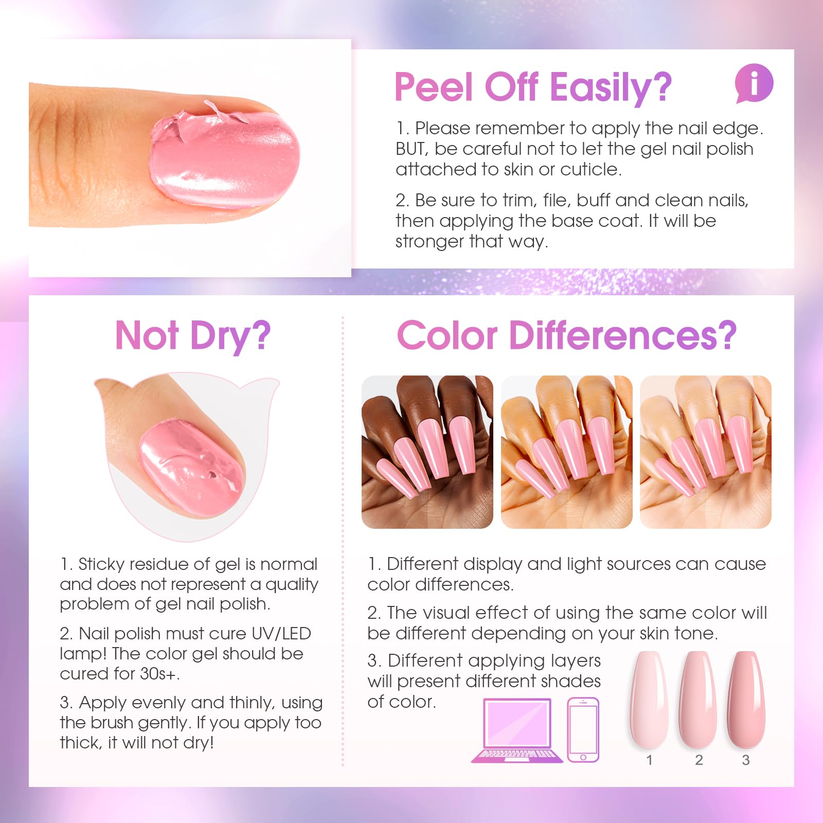 ROSALIND Cateye Gel Polish 8-Color Set — Magnetic Cat Eye Nail Polish Galaxy Collection