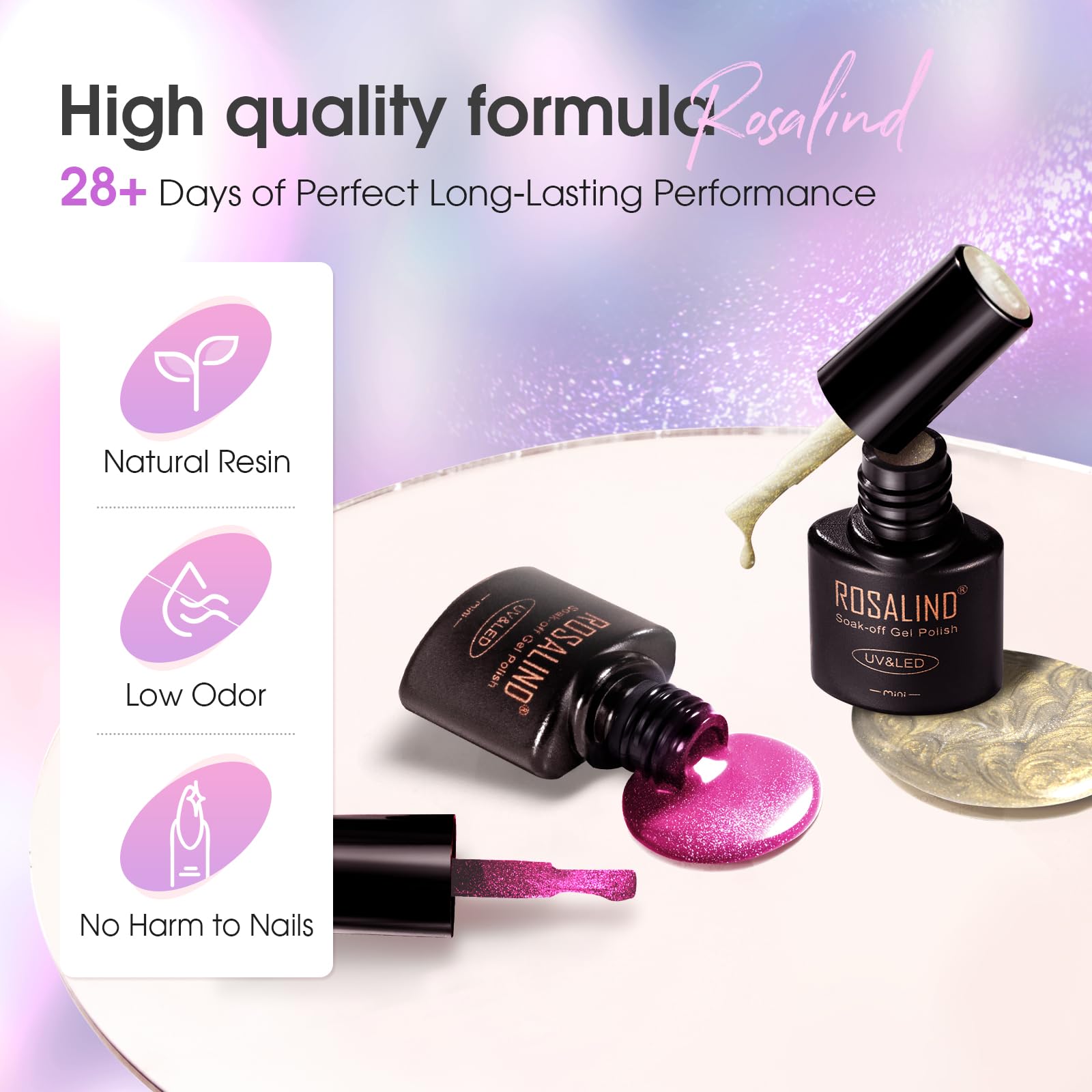 ROSALIND Cateye Gel Polish 8-Color Set — Magnetic Cat Eye Nail Polish Galaxy Collection