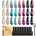 ROSALIND Cateye Gel Polish 8-Color Set — Magnetic Cat Eye Nail Polish Galaxy Collection