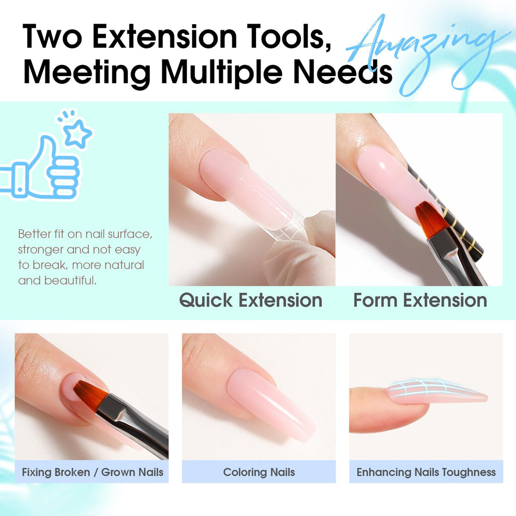 ROSALIND Pink Poly Nail Gel Kit – 12 Colors + Mini UV Lamp Starter Set