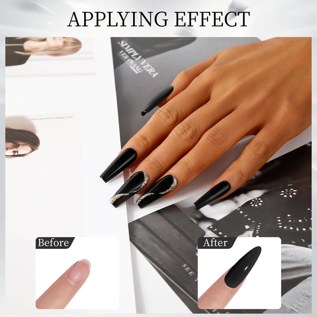 ROSALIND 120g Black Acrylic Powder for Nail Extensions – Dry Naturally, No Lamp Needed, Up to 28 Days Wear