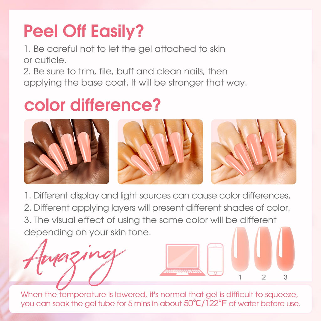 ROSALIND Poly Nail Gel Kit – 34 Colors + Mini UV Lamp Starter Set