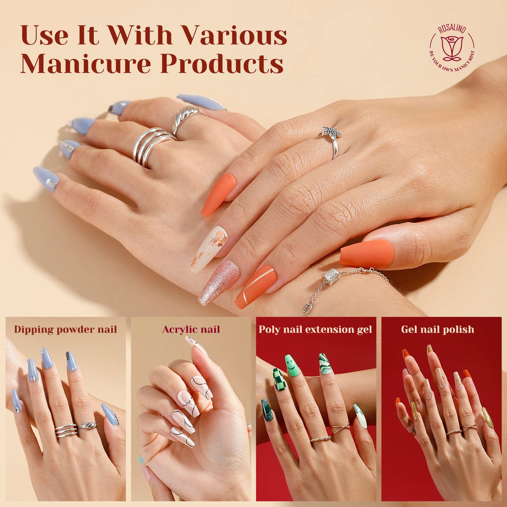 ROSALIND Half Matte Medium Coffin Nail Tips – 264pcs Press-On Nails for DIY Manicure