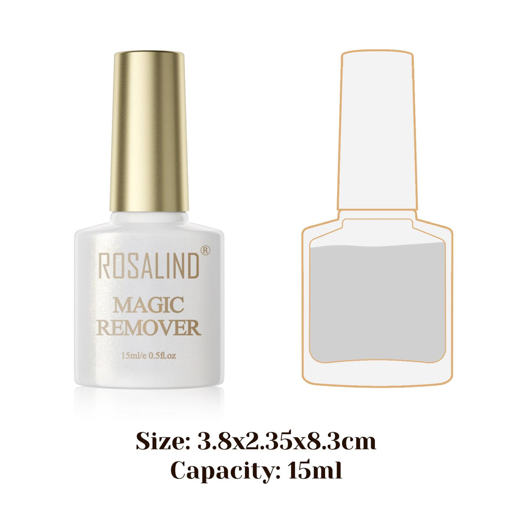 ROSALIND 2 Pack Gel Nail Polish Remover (15ml) – Quick, No-Foil Removal in 2–5 Minutes