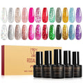 ROSALIND Glitter Gel Nail Polish – 12-Color Sparkle Gel Set for Nail Art