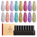 ROSALIND Glitter Gel Polish – 8-Color Diamond Sparkle Gel Nail Kit