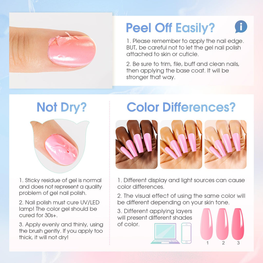 ROSALIND Glitter Sequins Gel Polish Set — 12-Color Sparkling Gel Nails