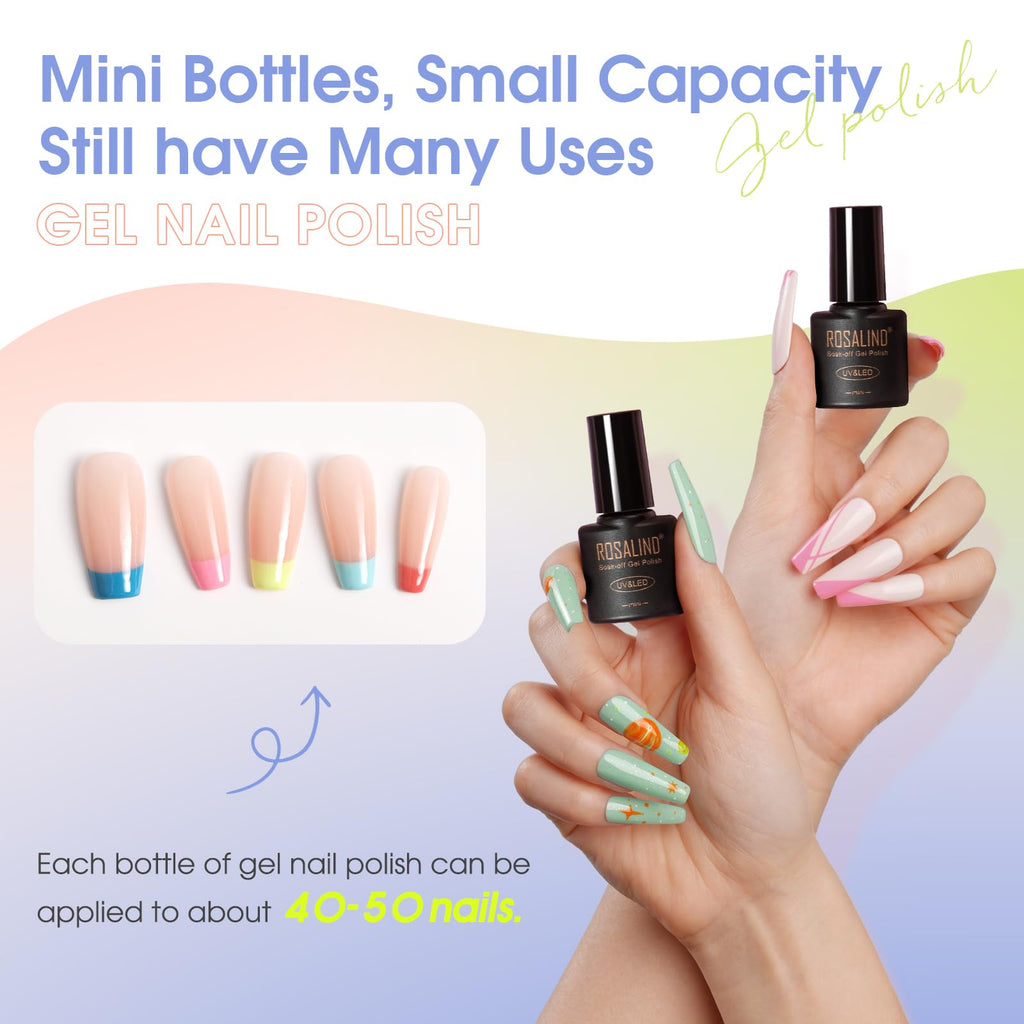 ROSALIND 80PCS Gel Polish Set – 75 Colors with Base & Top Coats for UV/LED Nail Art