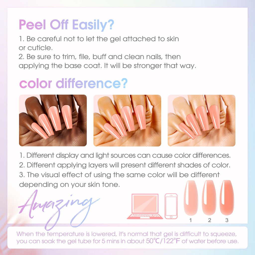 ROSALIND 38-Color Neon Nail Gel Kit with Mini Lamp | Beginner Friendly