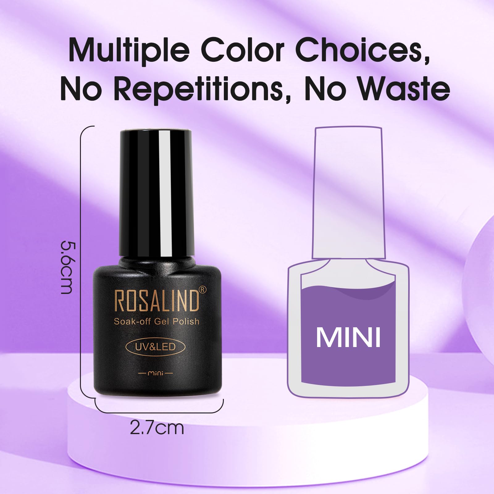 ROSALIND 24pcs Cat Eye Gel Nail Polish Set with Glitter Glossy & Matte Top Coats