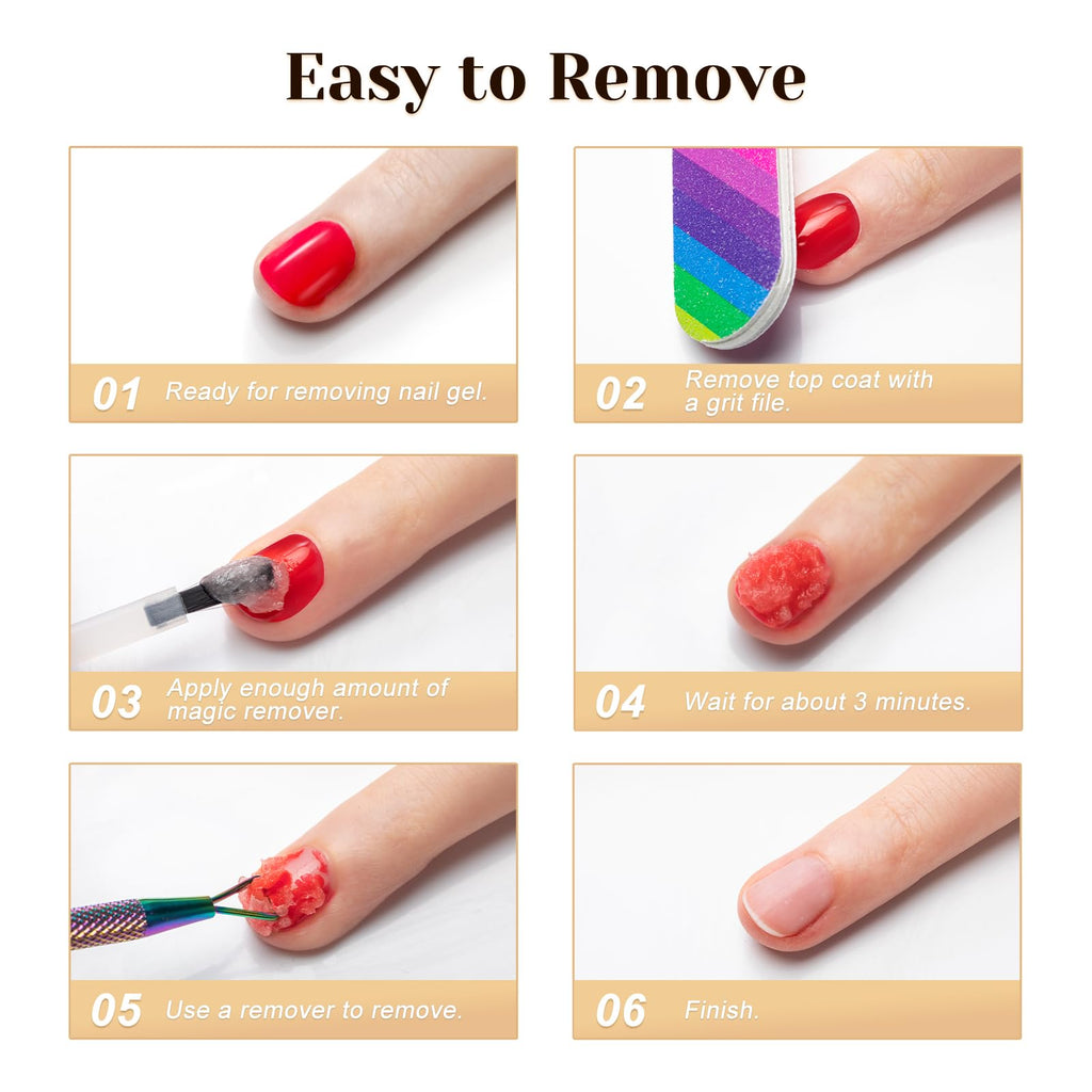 ROSALIND 2 Pack Gel Nail Polish Remover (15ml) – Quick, No-Foil Removal in 2–5 Minutes