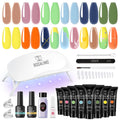 ROSALIND 8PCS Poly Nail Gel Kit with Mini UV Lamp | Starter Nail Extensions