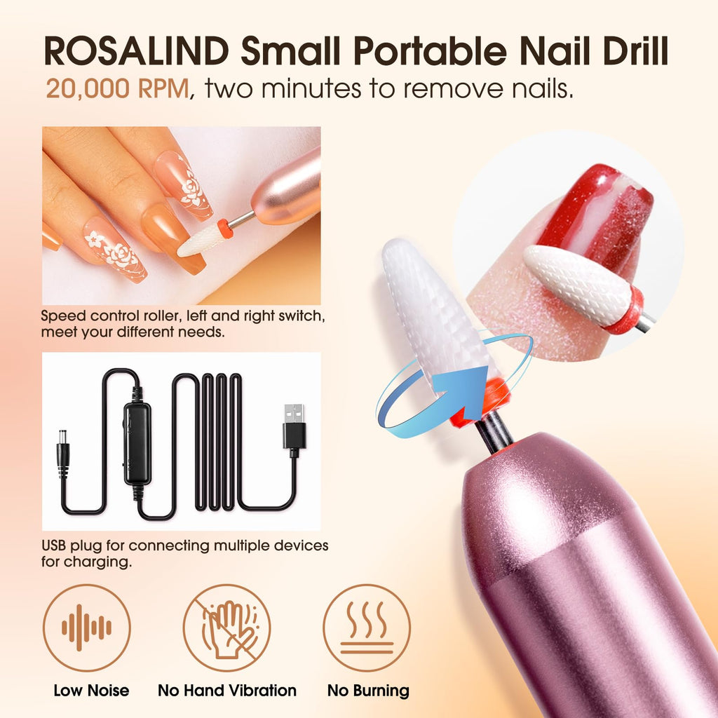 ROSALIND Poly Nail Gel Kit with Drill — 14 Colors, 75 Nail Art Accessories, 48W UV Lamp Starter Kit