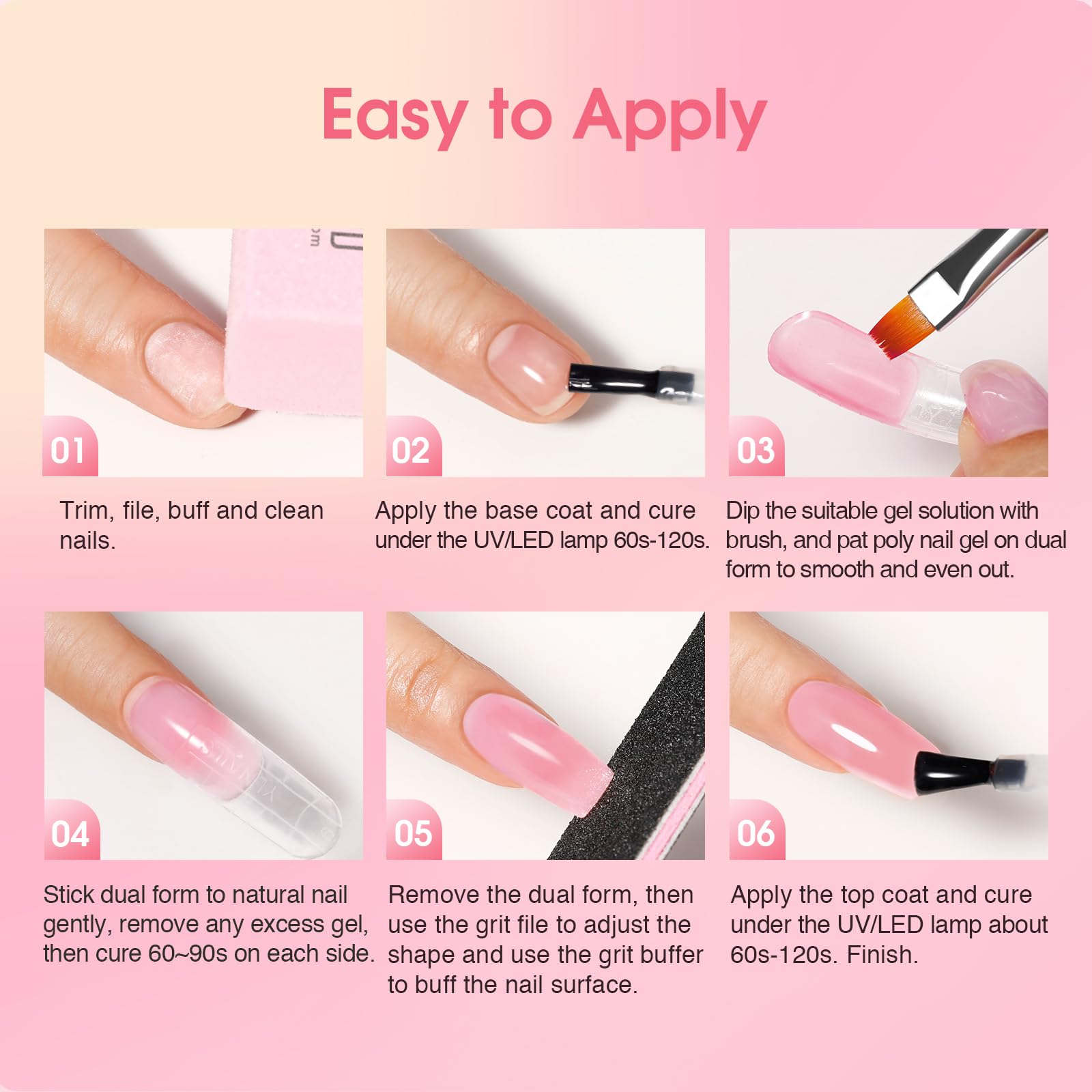 ROSALIND Poly Nail Gel Kit Starter - 14 Colors & Mini UV Lamp