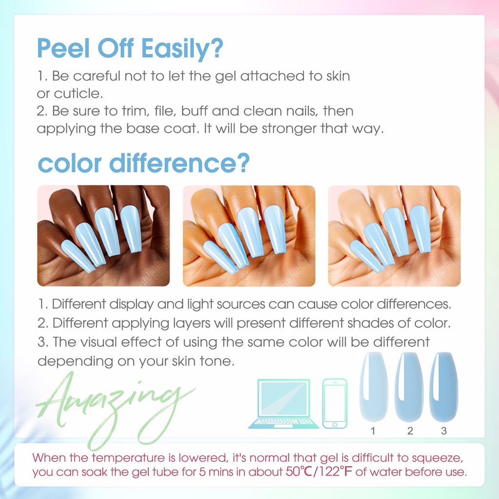 ROSALIND 12 Colors Poly Nail Gel Kit with Mini Nail Lamp – Beginner Friendly Builder Set