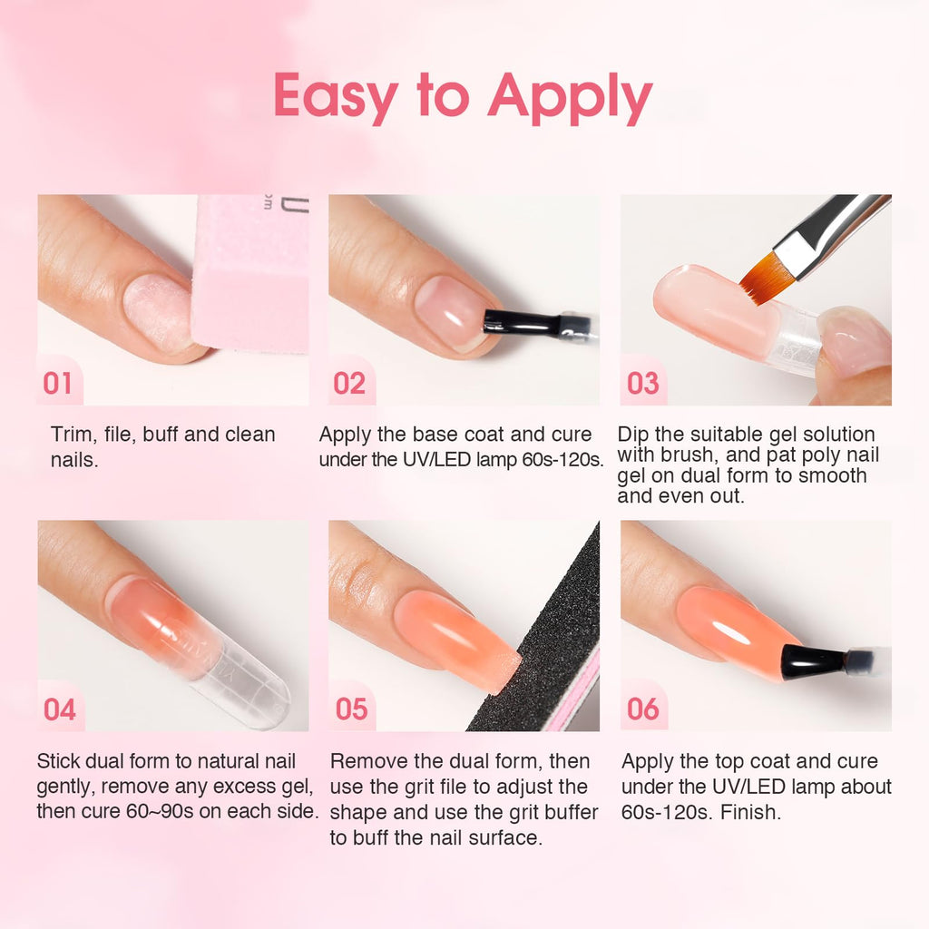 ROSALIND Poly Nail Gel Kit – 34 Colors + Mini UV Lamp Starter Set
