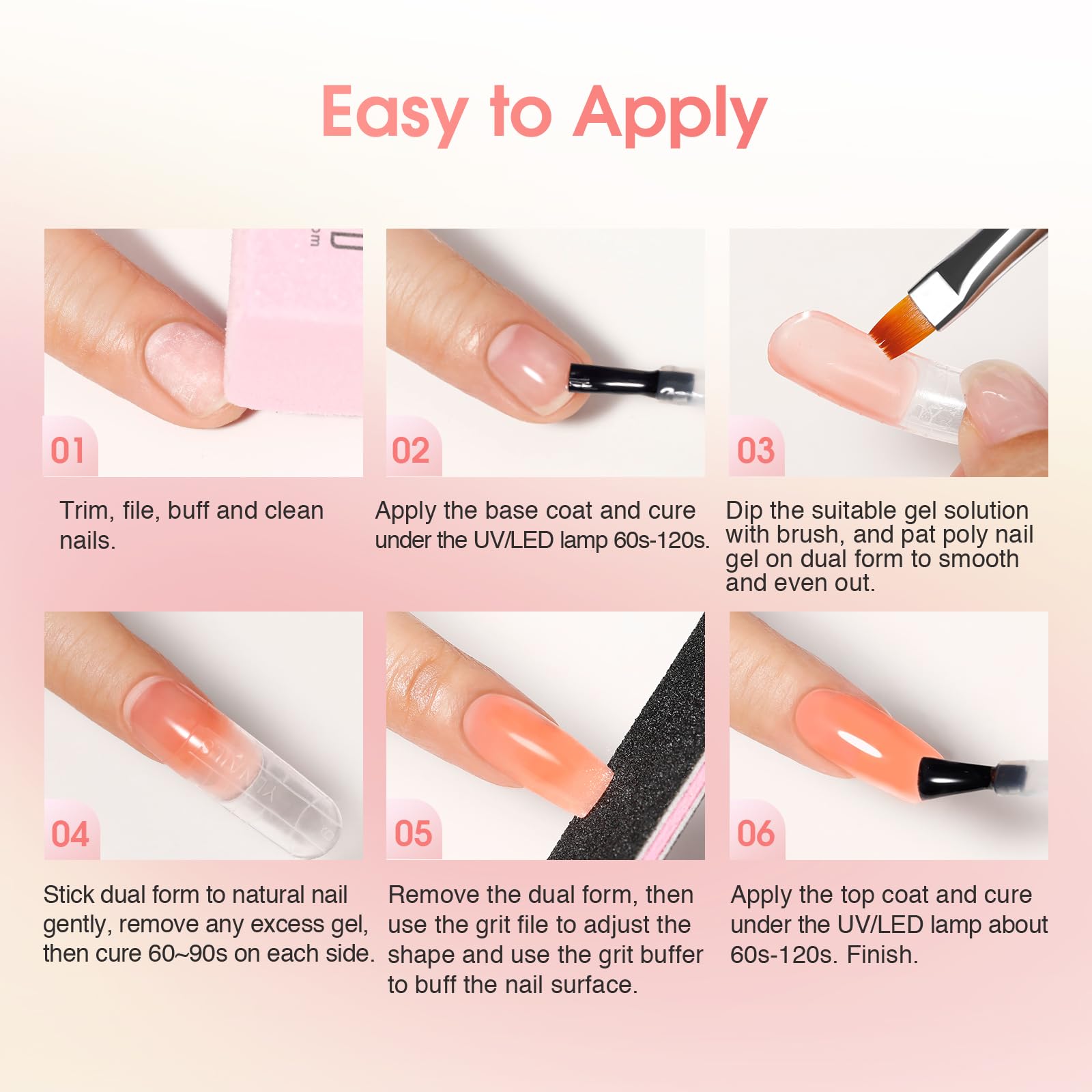 ROSALIND 28 Colors Poly Nail Gel Kit with Mini UV Lamp – Beginner Starter Set