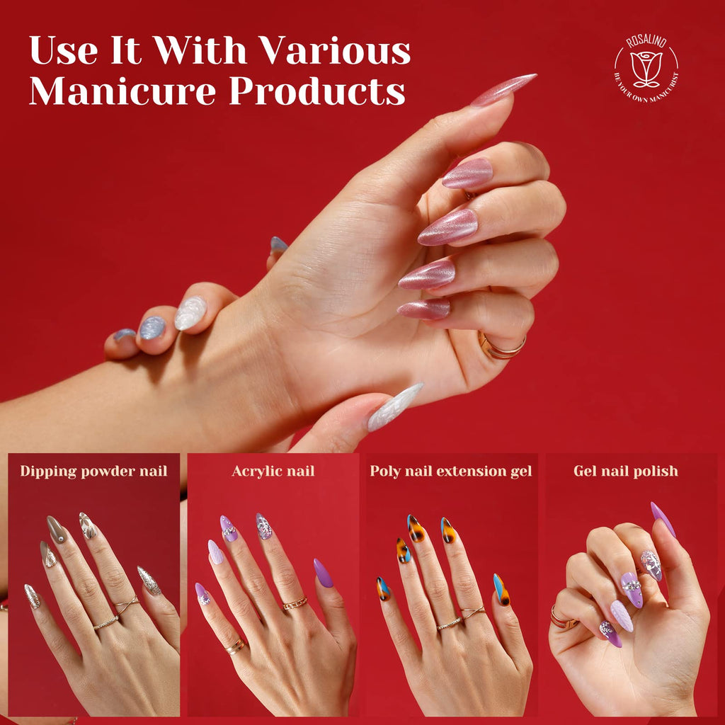 ROSALIND 264Pcs Clear Medium Almond Nail Tips | Full-Cover False Nails for DIY Extensions