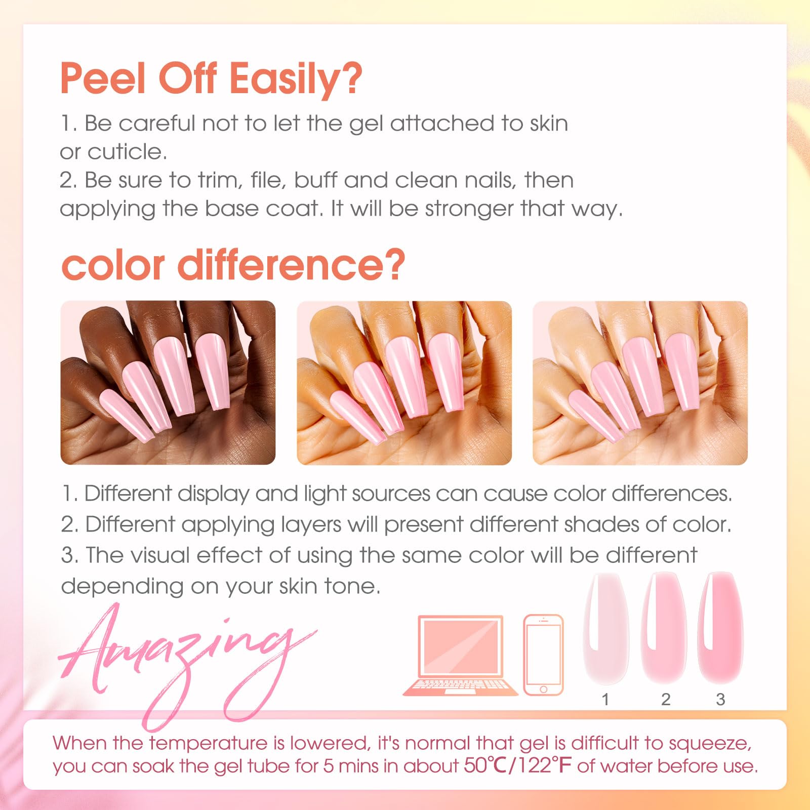 ROSALIND Nude Poly Nail Gel Kit – 14 Colors, 48W Lamp, DIY Home Manicure Starter