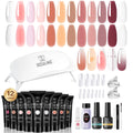 ROSALIND Pink Poly Nail Gel Kit – 12 Colors + Mini UV Lamp Starter Set