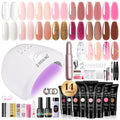 ROSALIND Poly Nail Gel Kit with Drill — 14 Colors, 75 Nail Art Accessories, 48W UV Lamp Starter Kit