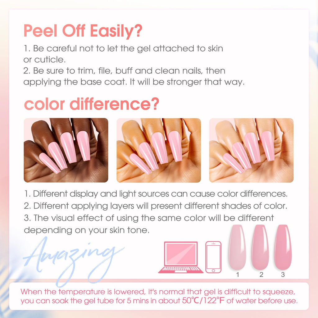 ROSALIND 28 Colors Poly Nail Gel Kit with Mini UV Lamp – Beginner Starter Set