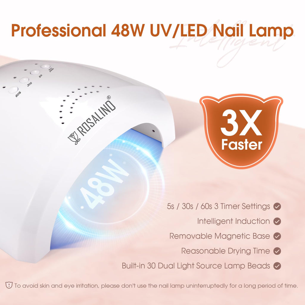 ROSALIND Poly Nail Gel Kit with Drill — 14 Colors, 48W UV Lamp & Accessories