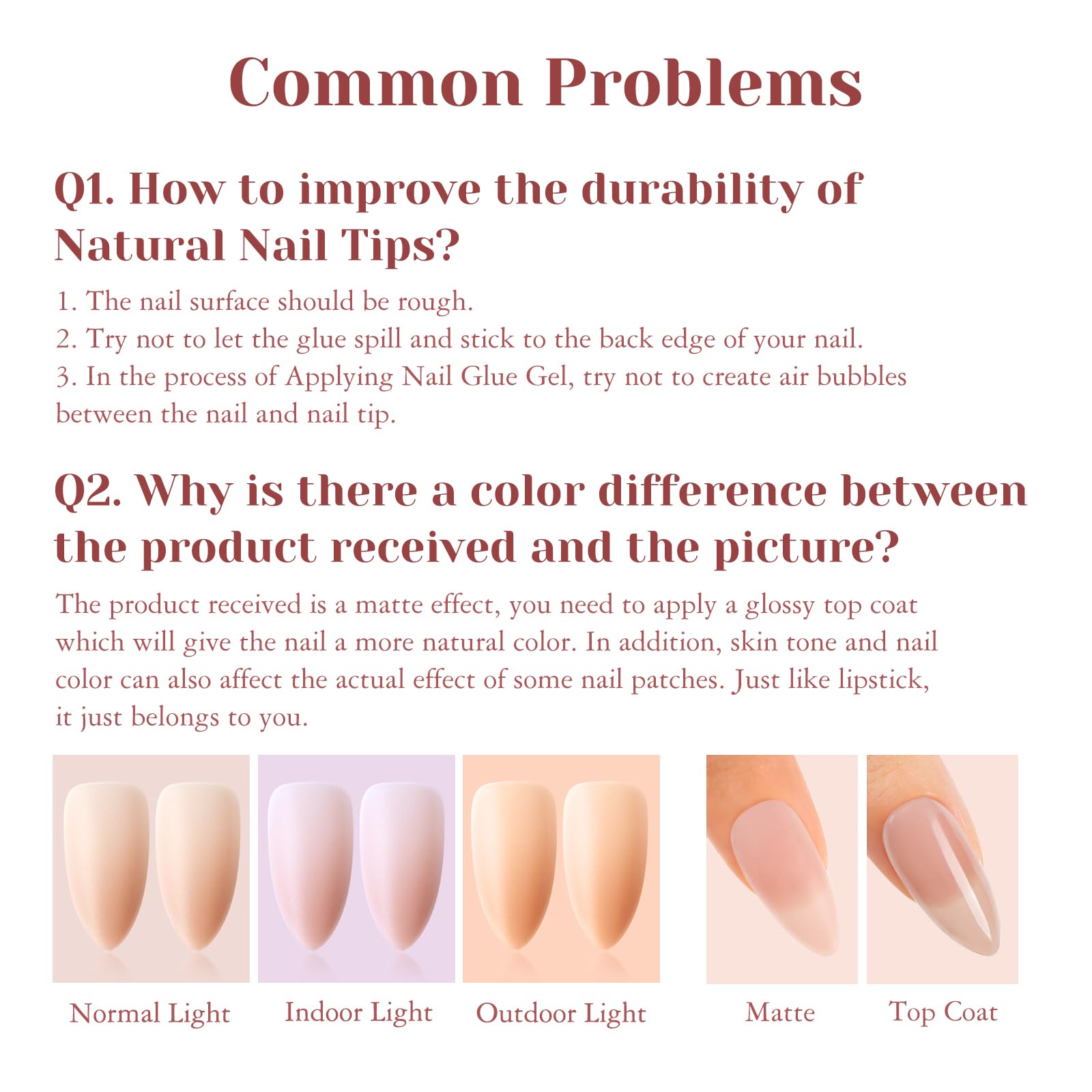 ROSALIND Soft Pink Almond Nude Nail Tips – 200 Pcs, Matte Accent Press-On Nails (20 Sizes)