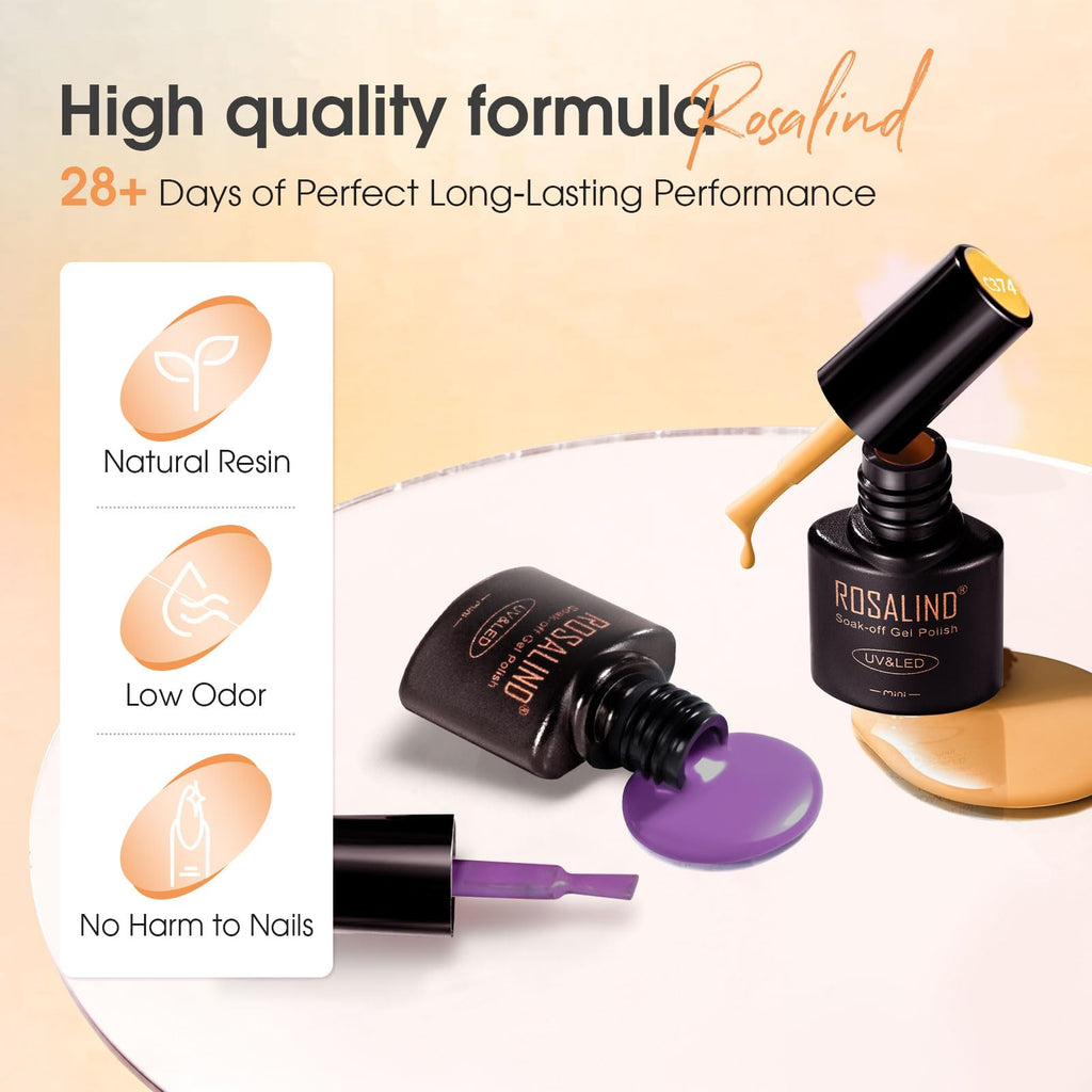 ROSALIND Fall Gel Nail Polish Set — 26 Colors with Base/Top Coats