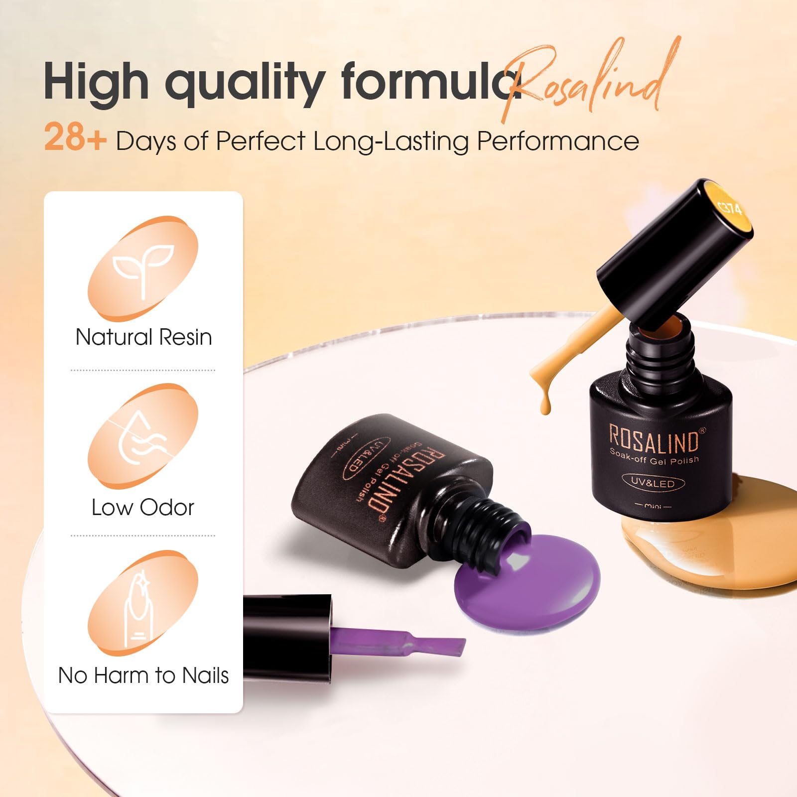 ROSALIND Fall Gel Nail Polish Set — 26 Colors with Base/Top Coats