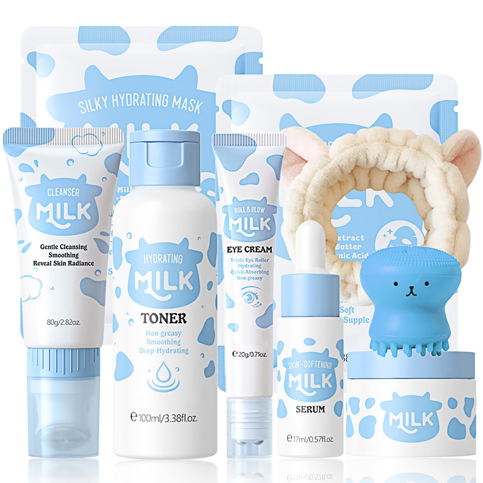 Rosardene 9-Piece Milk Skincare Set for Women & Teens – Gentle Hydration