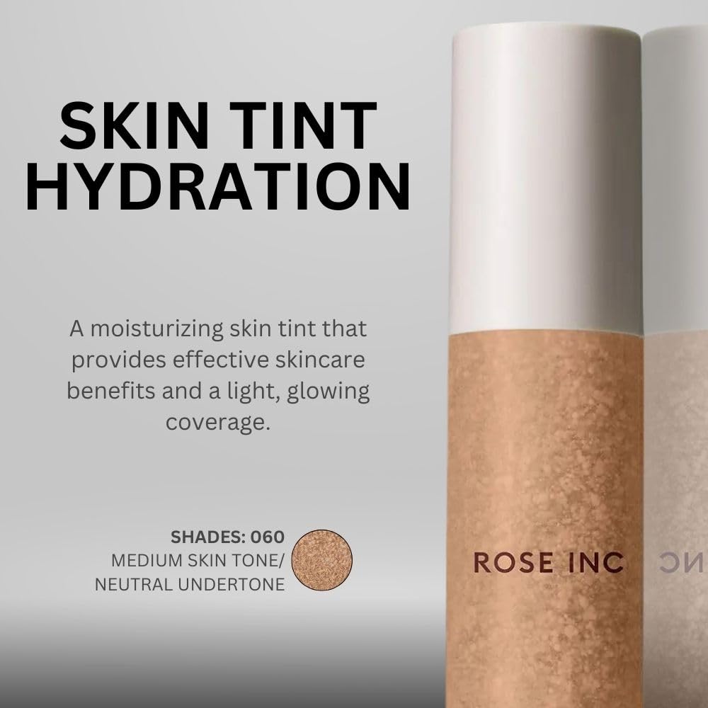 ROSE INC Skin Enhance Non-Comedogenic Skin Tint Serum Foundation 60 – Hydrating, Breathable Coverage for Medium Neutral Skin
