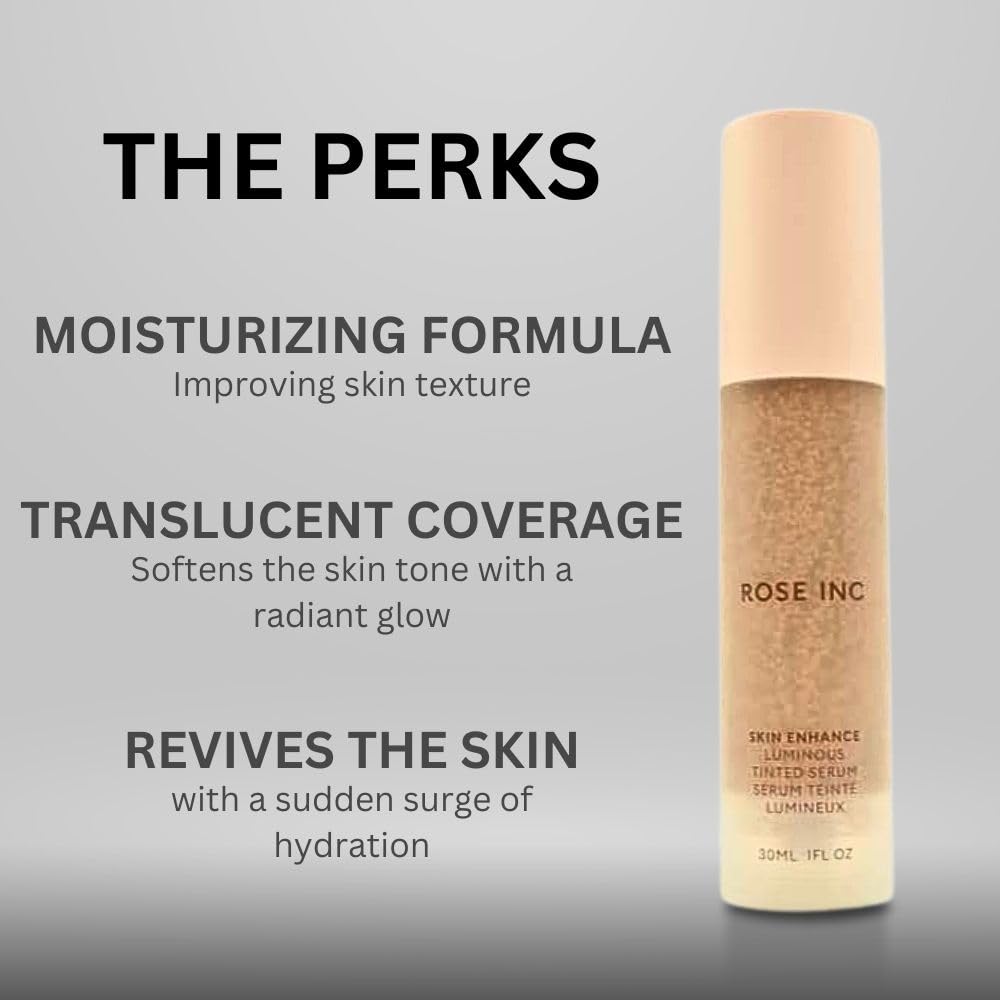 ROSE INC Skin Enhance Non-Comedogenic Skin Tint Serum Foundation 60 – Hydrating, Breathable Coverage for Medium Neutral Skin