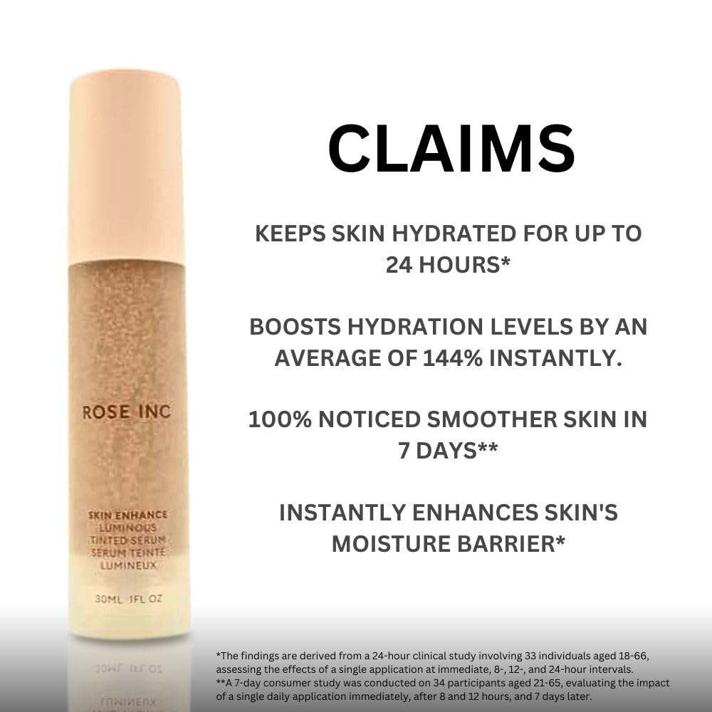 ROSE INC Skin Enhance Non-Comedogenic Skin Tint Serum Foundation 60 – Hydrating, Breathable Coverage for Medium Neutral Skin