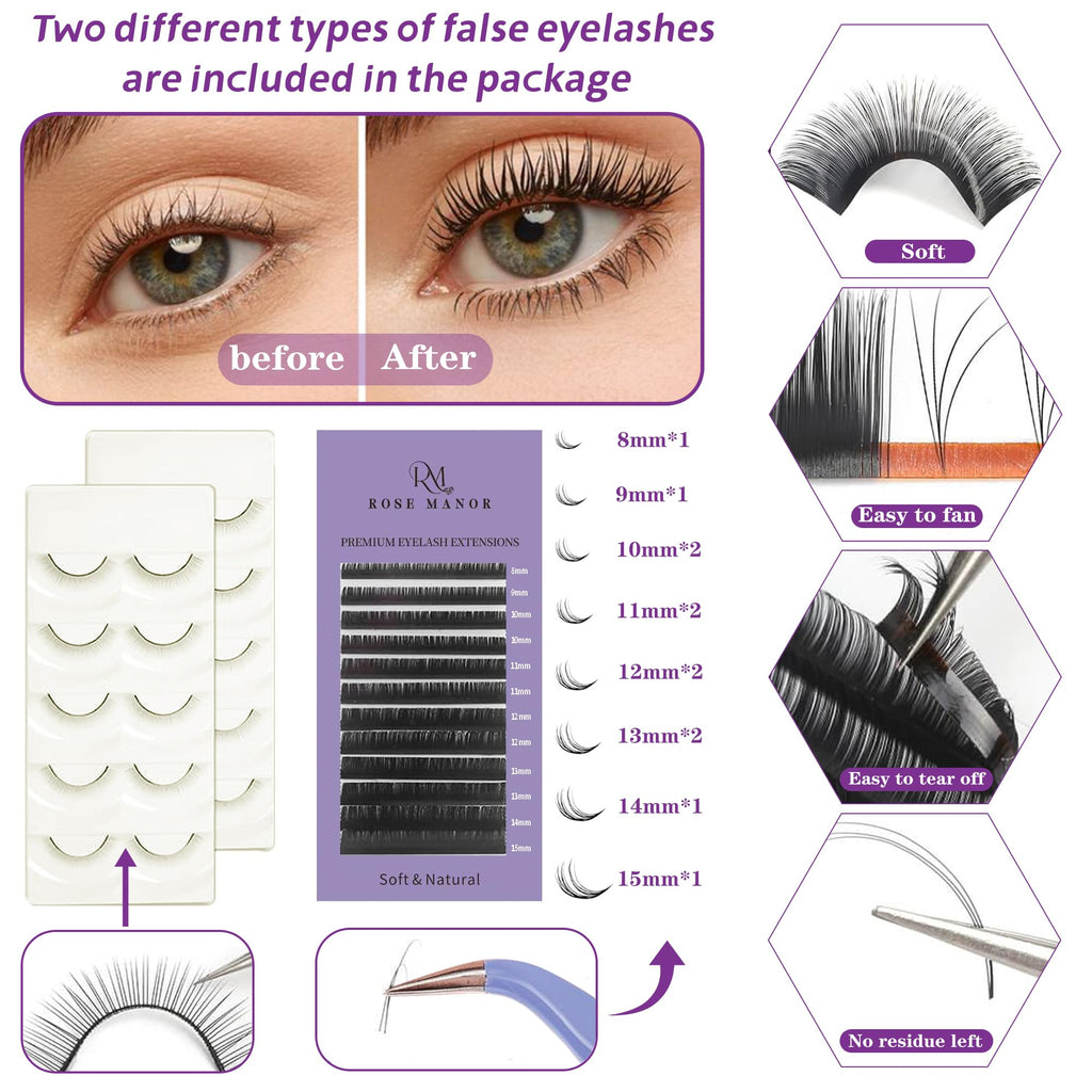 Rose Manor Lash Extension Kit for Beginners | Mannequin Head & Training Tools