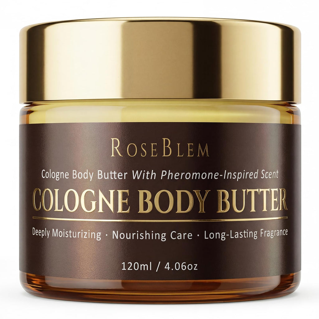 Roseblem Cologne-Inspired Body Butter for Men – New Formula, 4.06 oz