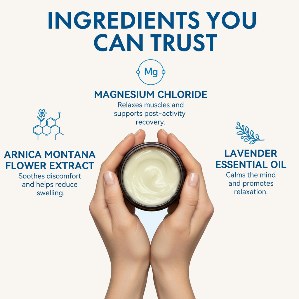 Roseblem Magnesium Cream with Arnica & Lavender – Muscle Relief, Relaxation & Sleep Support