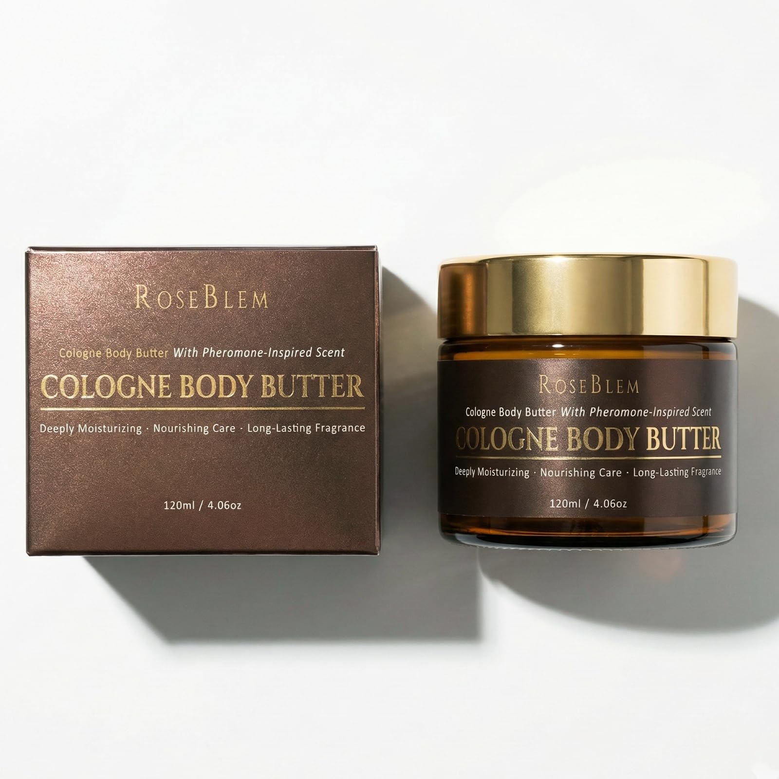 Roseblem Cologne-Inspired Body Butter for Men – New Formula, 4.06 oz