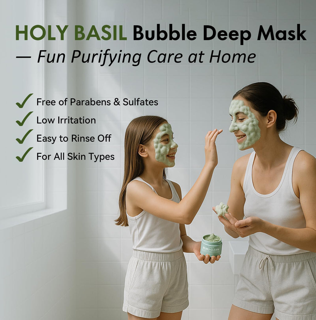 Roseblem Holy Basil Bubble Deep Mask – Carbonated Clay for Pore Cleansing & Oil Balance (3.53 oz)
