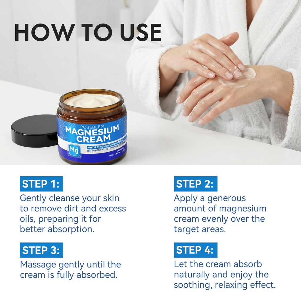 Roseblem Magnesium Cream with Arnica & Lavender – Muscle Relief, Relaxation & Sleep Support