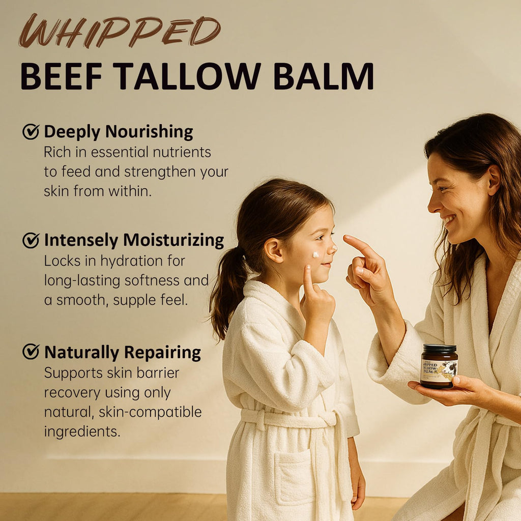 Roseblem Whipped Tallow Balm for Face & Body – 100% Grass-Fed Tallow, Manuka Honey & Beeswax (4.2 oz)