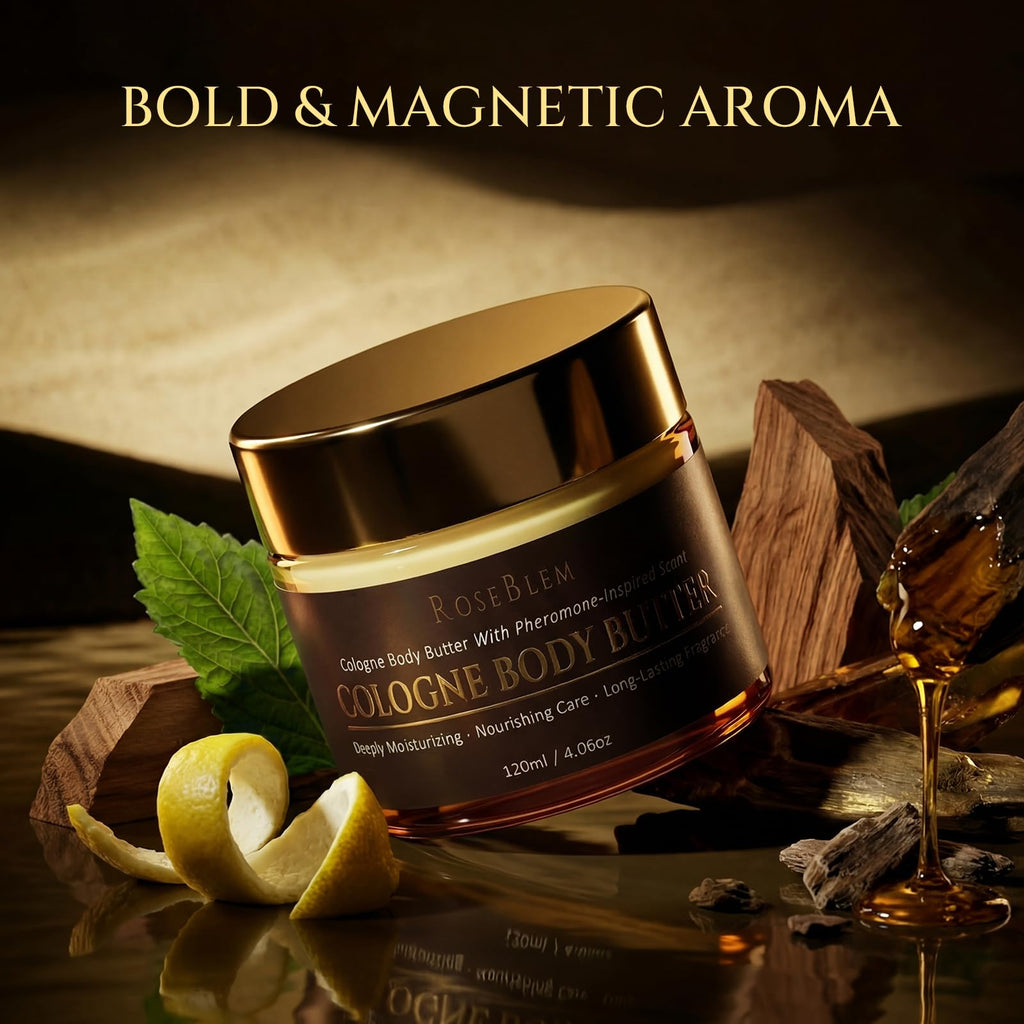 Roseblem Cologne-Inspired Body Butter for Men – New Formula, 4.06 oz