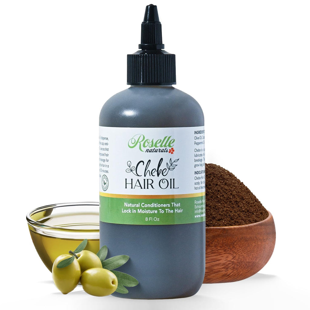 Roselle Naturals Chadian Hair Oil for Growth — 8 oz, USA Made with Chebe Powder