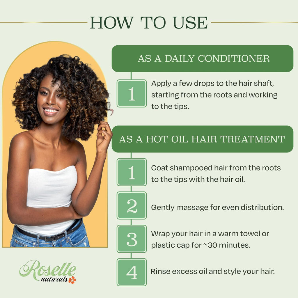 Roselle Naturals Chadian Hair Oil for Growth — 8 oz, USA Made with Chebe Powder