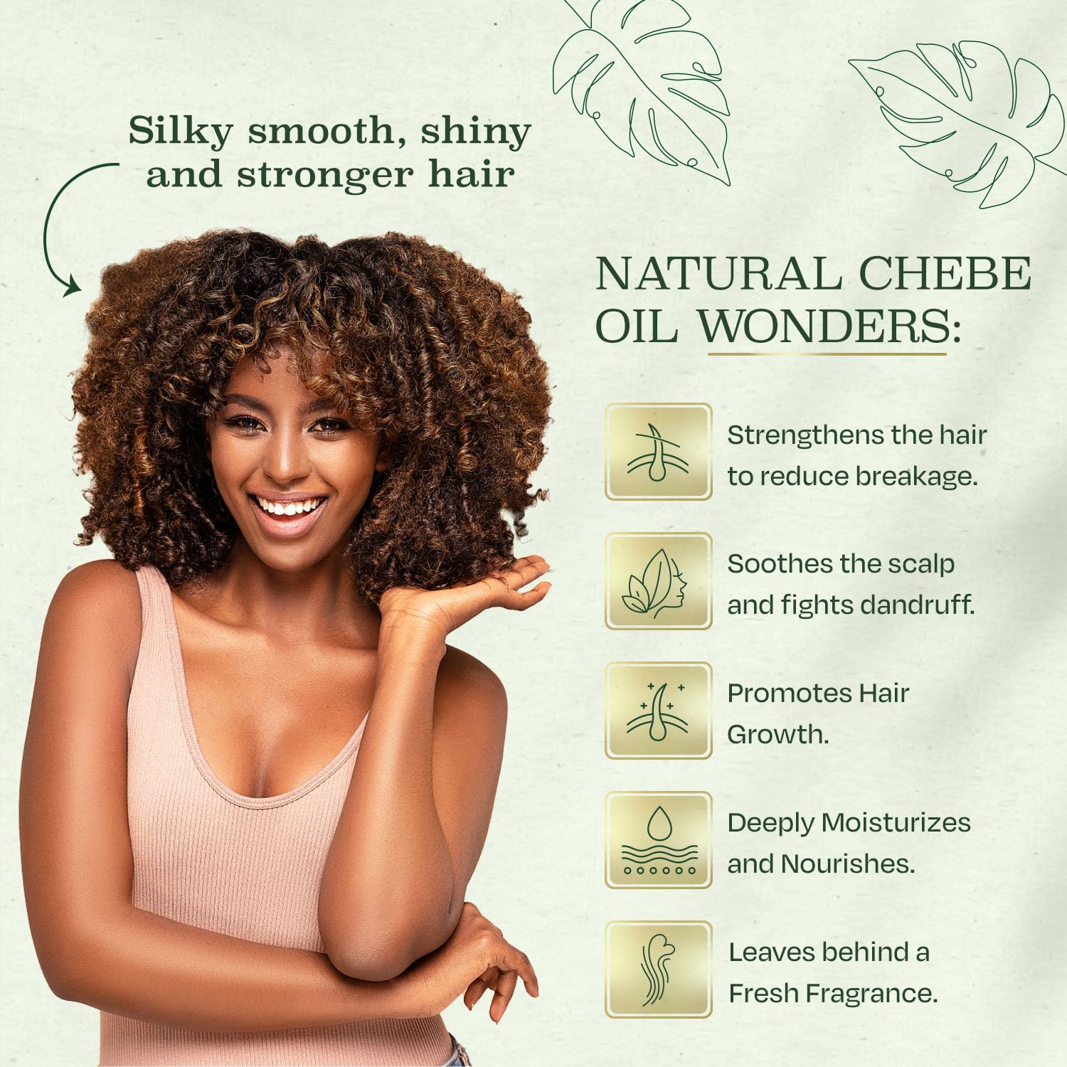 Roselle Naturals Chadian Hair Oil for Growth — 8 oz, USA Made with Chebe Powder